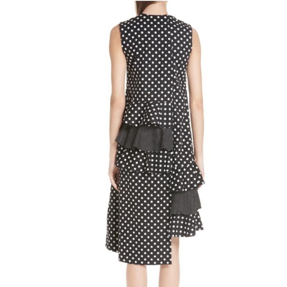 PASKAL Frilled Asymmetrical Polka Dot Dress - Picture 2 of 9